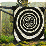 Black And White Circle Swirl Print Quilt