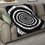 Black And White Circle Swirl Print Quilt