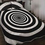 Black And White Circle Swirl Print Quilt Bed Set