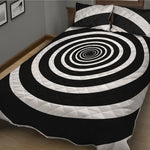 Black And White Circle Swirl Print Quilt Bed Set