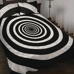 Black And White Circle Swirl Print Quilt Bed Set