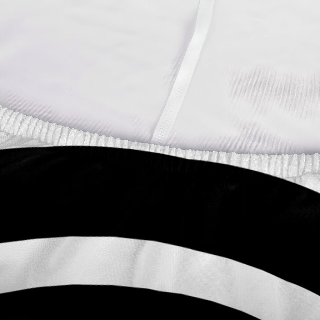 Black And White Circle Swirl Print Sofa Cover