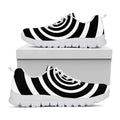 Black And White Circle Swirl Print White Running Shoes