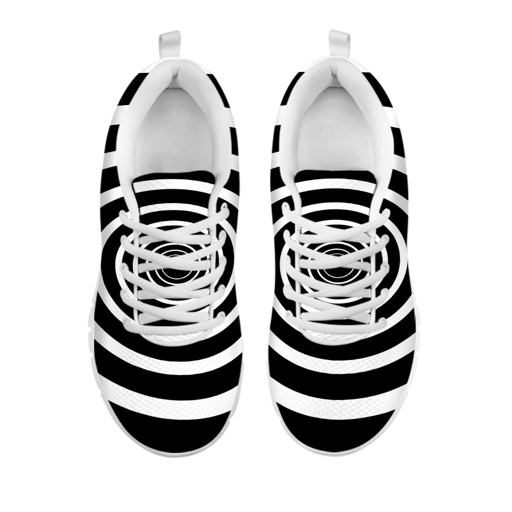 Black And White Circle Swirl Print White Sneakers