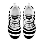 Black And White Circle Swirl Print White Sneakers