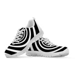Black And White Circle Swirl Print White Sneakers