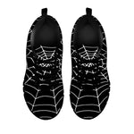 Black And White Cobweb Print Black Sneakers