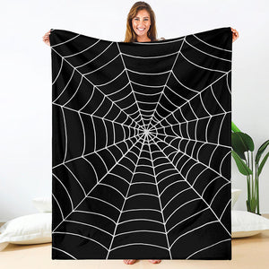 Black And White Cobweb Print Blanket