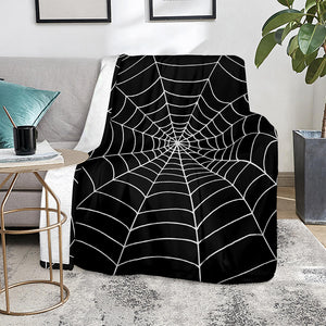 Black And White Cobweb Print Blanket