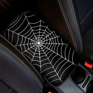 Black And White Cobweb Print Car Center Console Cover