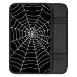 Black And White Cobweb Print Car Center Console Cover