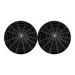 Black And White Cobweb Print Car Coasters