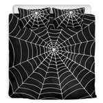 Black And White Cobweb Print Duvet Cover Bedding Set