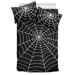 Black And White Cobweb Print Duvet Cover Bedding Set