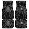 Black And White Cobweb Print Front and Back Car Floor Mats