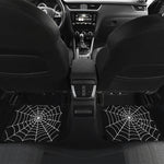 Black And White Cobweb Print Front and Back Car Floor Mats