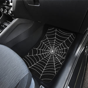 Black And White Cobweb Print Front Car Floor Mats