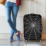 Black And White Cobweb Print Luggage Cover