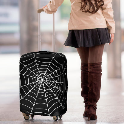 Black And White Cobweb Print Luggage Cover