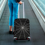 Black And White Cobweb Print Luggage Cover