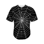 Black And White Cobweb Print Men's Baseball Jersey