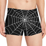 Black And White Cobweb Print Men's Boxer Briefs