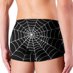 Black And White Cobweb Print Men's Boxer Briefs