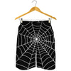 Black And White Cobweb Print Men's Shorts