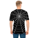 Black And White Cobweb Print Men's T-Shirt