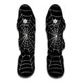 Black And White Cobweb Print Muay Thai Shin Guards