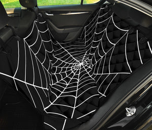 Black And White Cobweb Print Pet Car Back Seat Cover