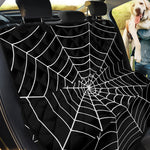 Black And White Cobweb Print Pet Car Back Seat Cover