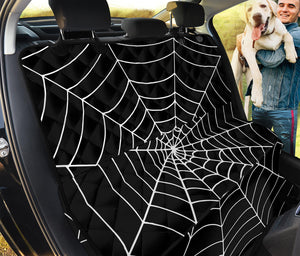 Black And White Cobweb Print Pet Car Back Seat Cover