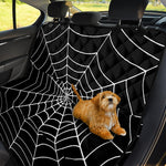 Black And White Cobweb Print Pet Car Back Seat Cover