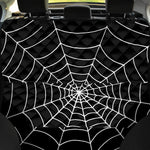 Black And White Cobweb Print Pet Car Back Seat Cover