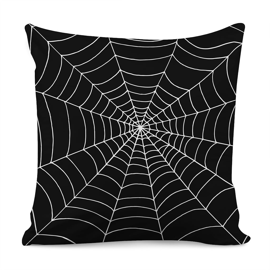 Black And White Cobweb Print Pillow Cover