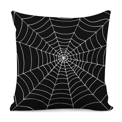 Black And White Cobweb Print Pillow Cover