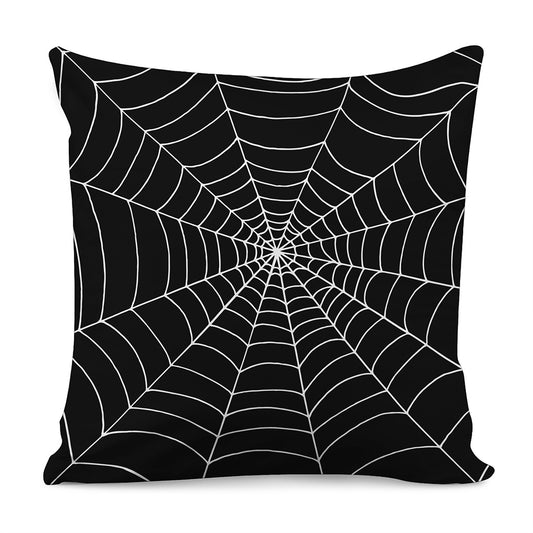 Black And White Cobweb Print Pillow Cover