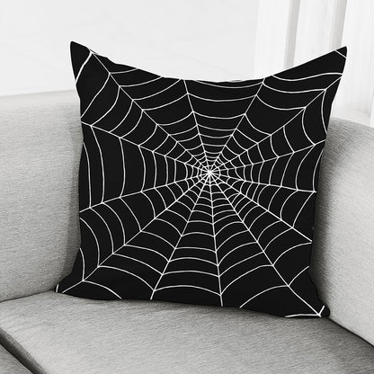 Black And White Cobweb Print Pillow Cover