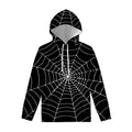 Black And White Cobweb Print Pullover Hoodie