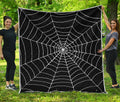 Black And White Cobweb Print Quilt