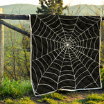 Black And White Cobweb Print Quilt