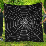 Black And White Cobweb Print Quilt