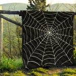Black And White Cobweb Print Quilt