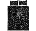 Black And White Cobweb Print Quilt Bed Set