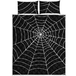 Black And White Cobweb Print Quilt Bed Set