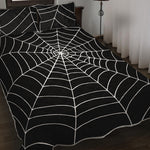 Black And White Cobweb Print Quilt Bed Set