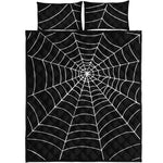 Black And White Cobweb Print Quilt Bed Set