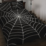 Black And White Cobweb Print Quilt Bed Set