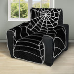 Black And White Cobweb Print Recliner Protector